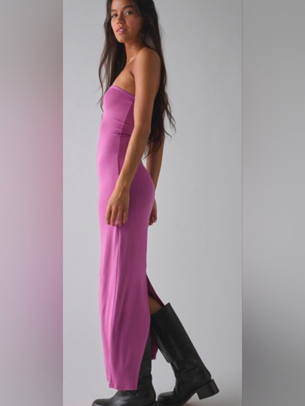 UO Strapless Pink Midi Dress